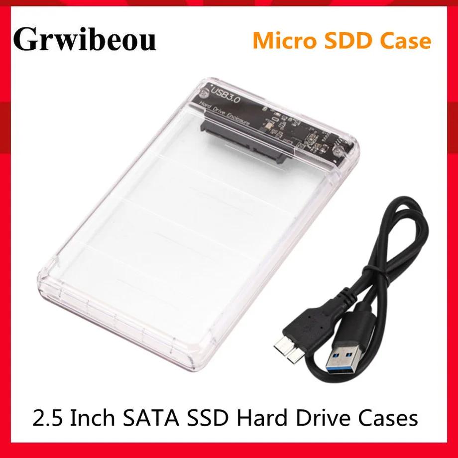 Grwibeou USB 3.0 HDD ̽ Ŭ, 2.5 ġ  Ʈ SATA SSD ϵ ̺ ̽, 2 TB    HDD 